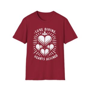 T-Shirt — "Love Divine, Hearts Aligned" Minimalist Heart Graphic Tee